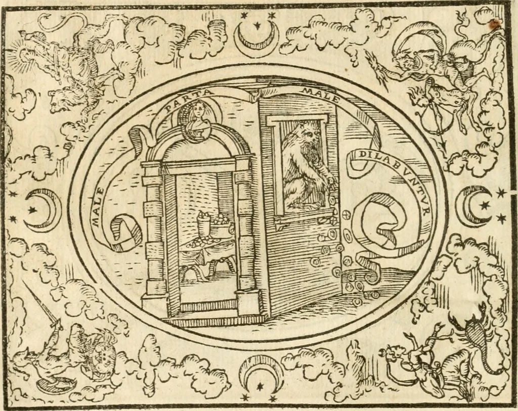 An illustration from Le sententiose imprese ; et, Dialogo, 1560, leaf 51