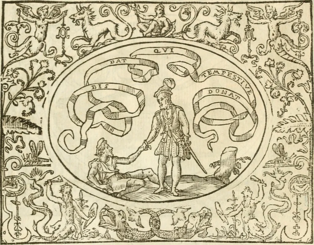 An illustration from Le sententiose imprese ; et, Dialogo, 1560, leaf 54