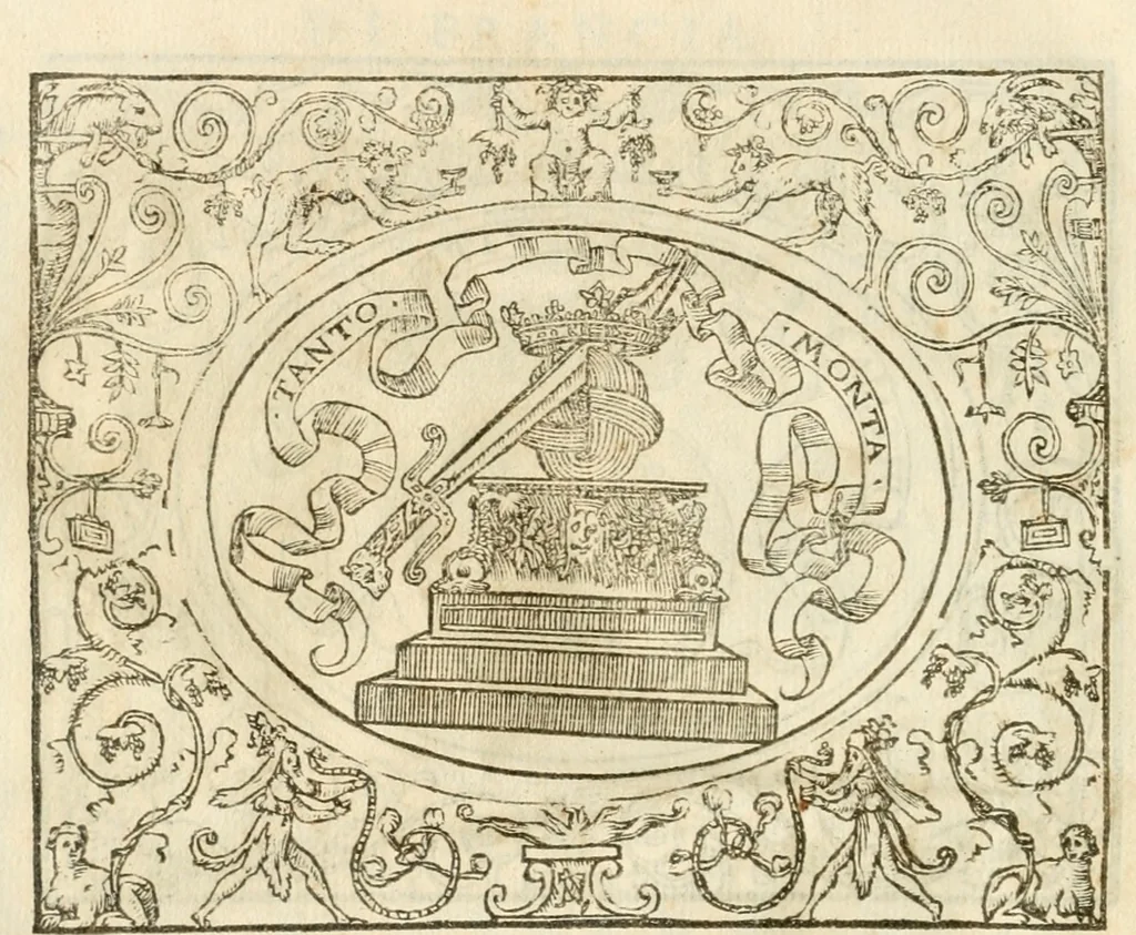 An illustration from Le sententiose imprese ; et, Dialogo, 1560, leaf 61