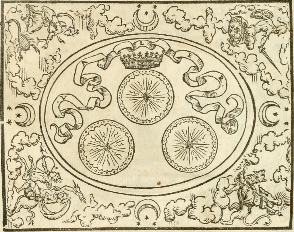 An illustration from Le sententiose imprese ; et, Dialogo, 1560, leaf 63