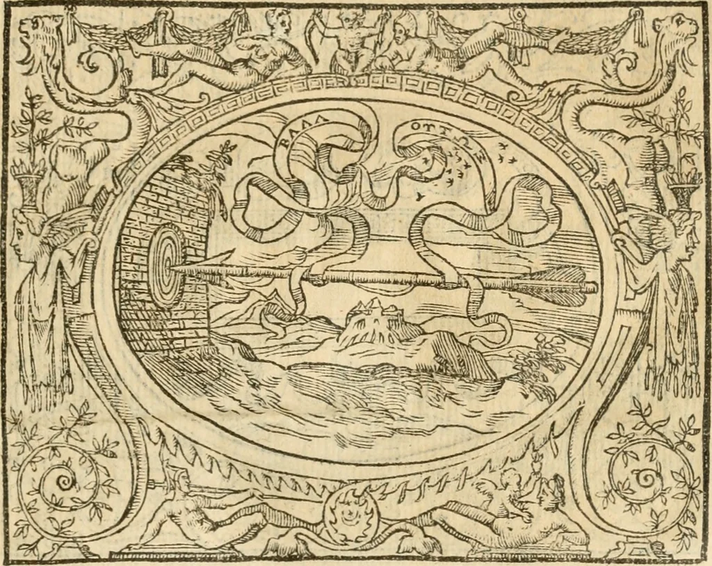 An illustration from Le sententiose imprese ; et, Dialogo, 1560, leaf 74