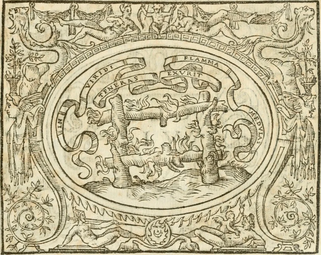 An illustration from Le sententiose imprese ; et, Dialogo, 1560, leaf 82