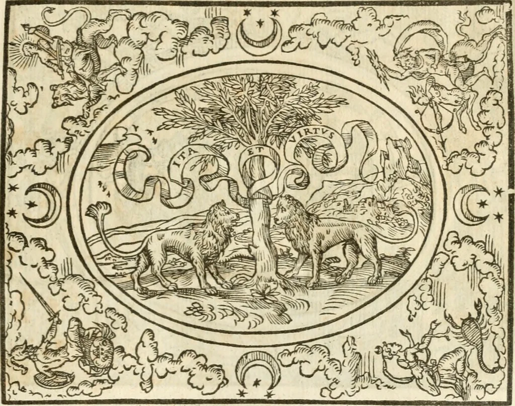 An illustration from Le sententiose imprese ; et, Dialogo, 1560, leaf 84