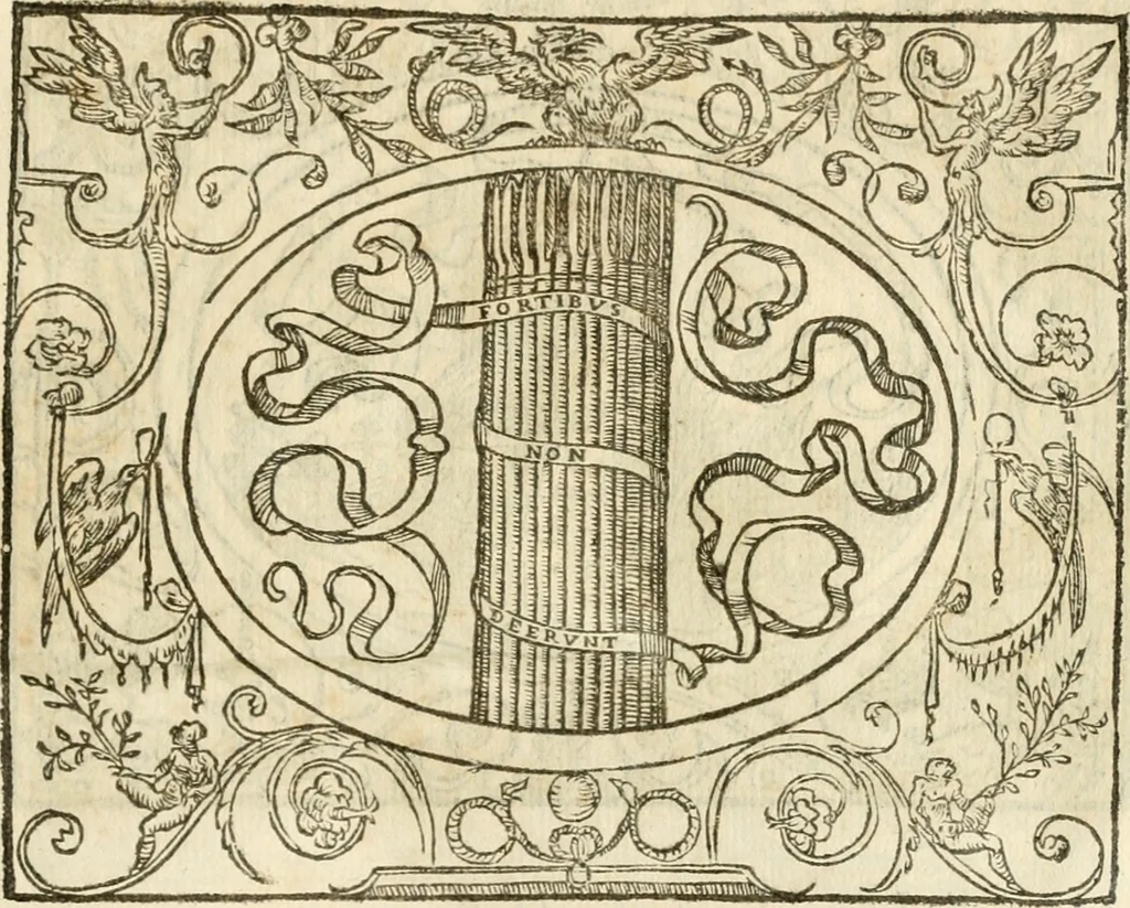 An illustration from Le sententiose imprese ; et, Dialogo, 1560, leaf 90