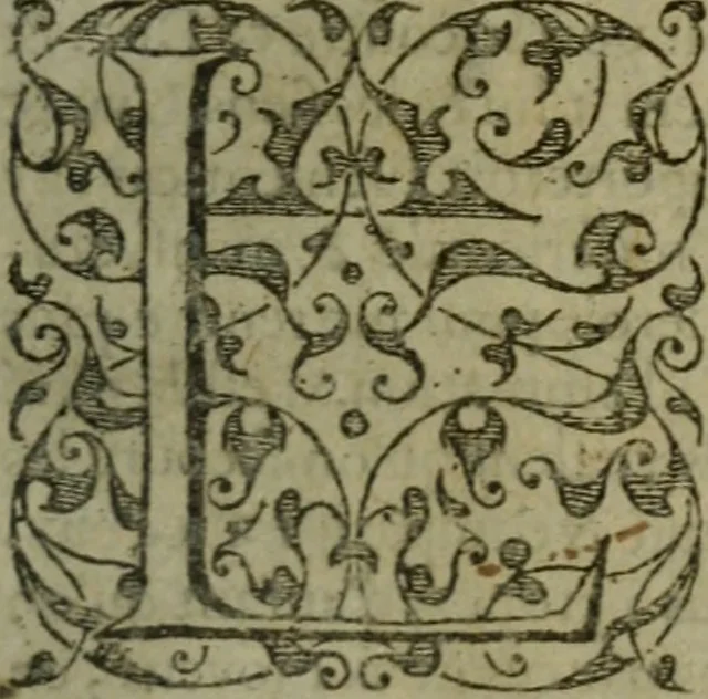 An illustration from Les essais, 1602, leaf 12