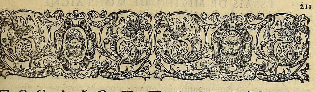 An illustration from Les essais de Michel seigneur de Montaigne, 1595, leaf 245