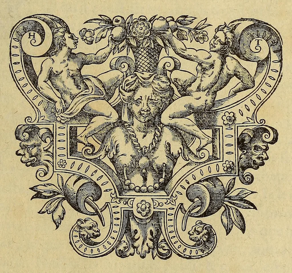 An illustration from Les essais de Michel seigneur de Montaigne, 1595, leaf 557