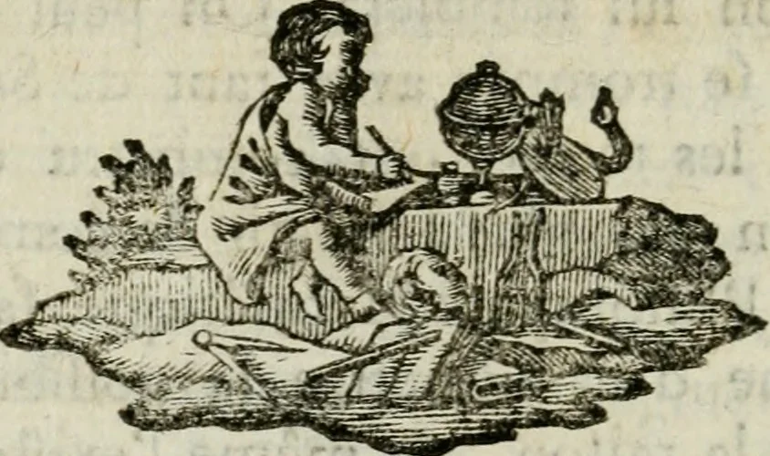 An illustration from Les fables égyptiennes et grecques : dévoilées & réduites au même principe, avec une explication des hiéroglyphes, et de la guerre de Troye, 1786, leaf 15