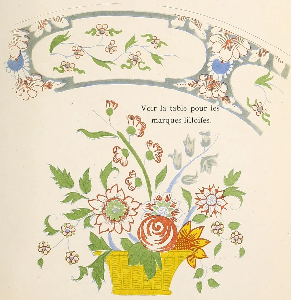 An illustration from Les faïences anciennes & modernes : leurs marques & decors, 1874, leaf 53