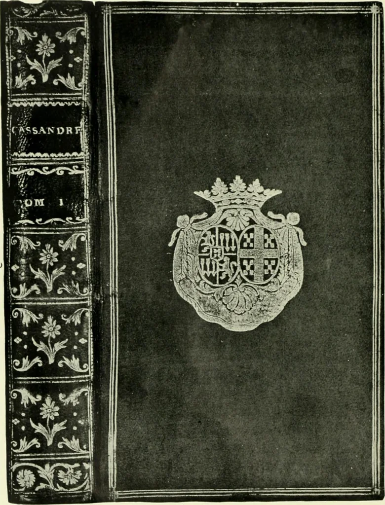 An illustration from Les femmes bibliophiles; catalogue of a collection of books bound by famous binders for royal and distinguished ladies from Marguerite de Valois to the Empress Eugénie, 1919, leaf 119