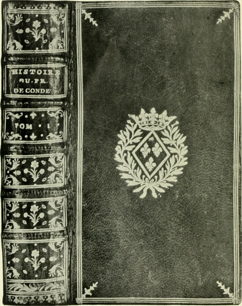 An illustration from Les femmes bibliophiles; catalogue of a collection of books bound by famous binders for royal and distinguished ladies from Marguerite de Valois to the Empress Eugénie, 1919, leaf 125