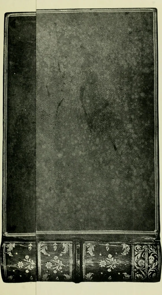 An illustration from Les femmes bibliophiles; catalogue of a collection of books bound by famous binders for royal and distinguished ladies from Marguerite de Valois to the Empress Eugénie, 1919, leaf 136