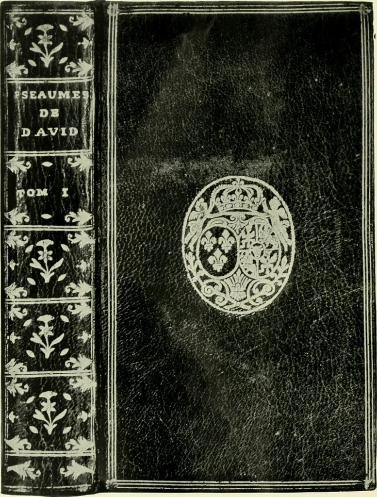 An illustration from Les femmes bibliophiles; catalogue of a collection of books bound by famous binders for royal and distinguished ladies from Marguerite de Valois to the Empress Eugénie, 1919, leaf 159