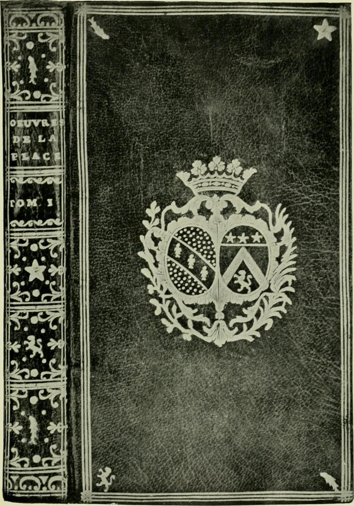 An illustration from Les femmes bibliophiles; catalogue of a collection of books bound by famous binders for royal and distinguished ladies from Marguerite de Valois to the Empress Eugénie, 1919, leaf 168