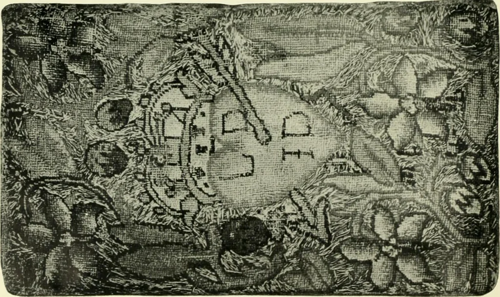 An illustration from Les femmes bibliophiles; catalogue of a collection of books bound by famous binders for royal and distinguished ladies from Marguerite de Valois to the Empress Eugénie, 1919, leaf 17