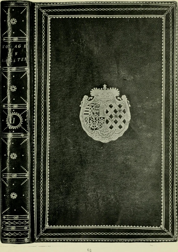 An illustration from Les femmes bibliophiles; catalogue of a collection of books bound by famous binders for royal and distinguished ladies from Marguerite de Valois to the Empress Eugénie, 1919, leaf 186