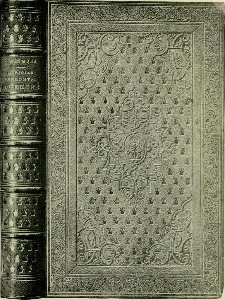 An illustration from Les femmes bibliophiles; catalogue of a collection of books bound by famous binders for royal and distinguished ladies from Marguerite de Valois to the Empress Eugénie, 1919, leaf 200