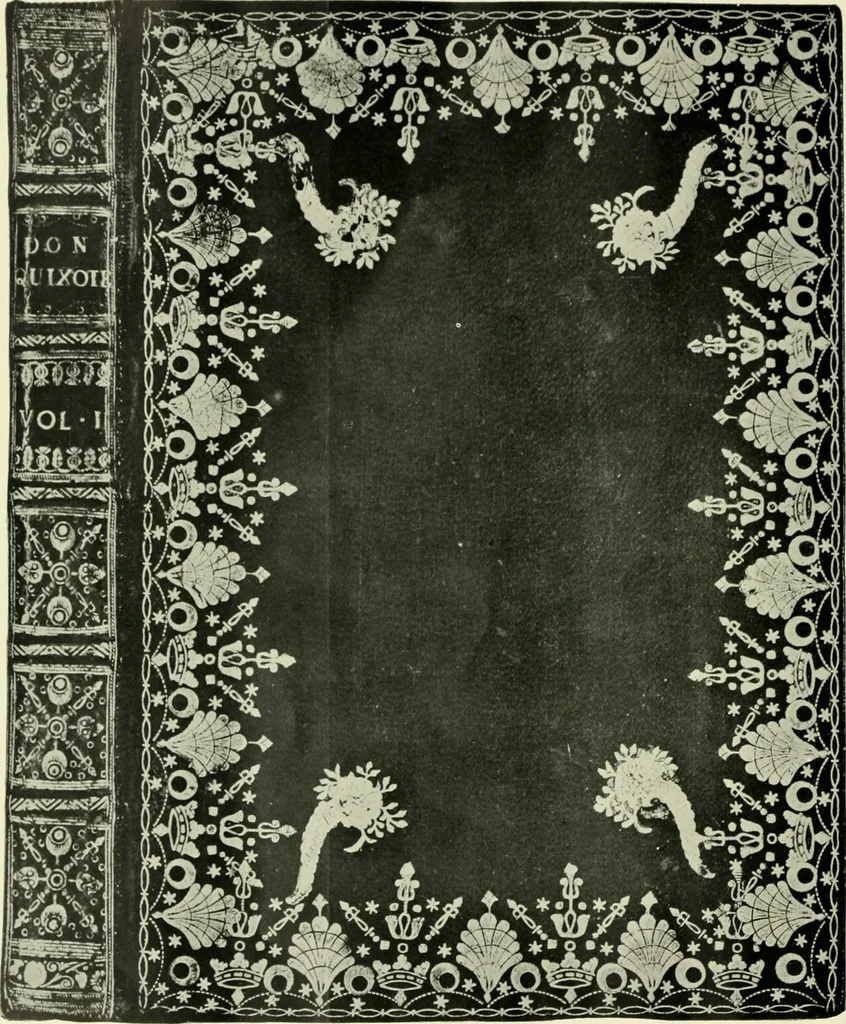 An illustration from Les femmes bibliophiles; catalogue of a collection of books bound by famous binders for royal and distinguished ladies from Marguerite de Valois to the Empress Eugénie, 1919, leaf 61