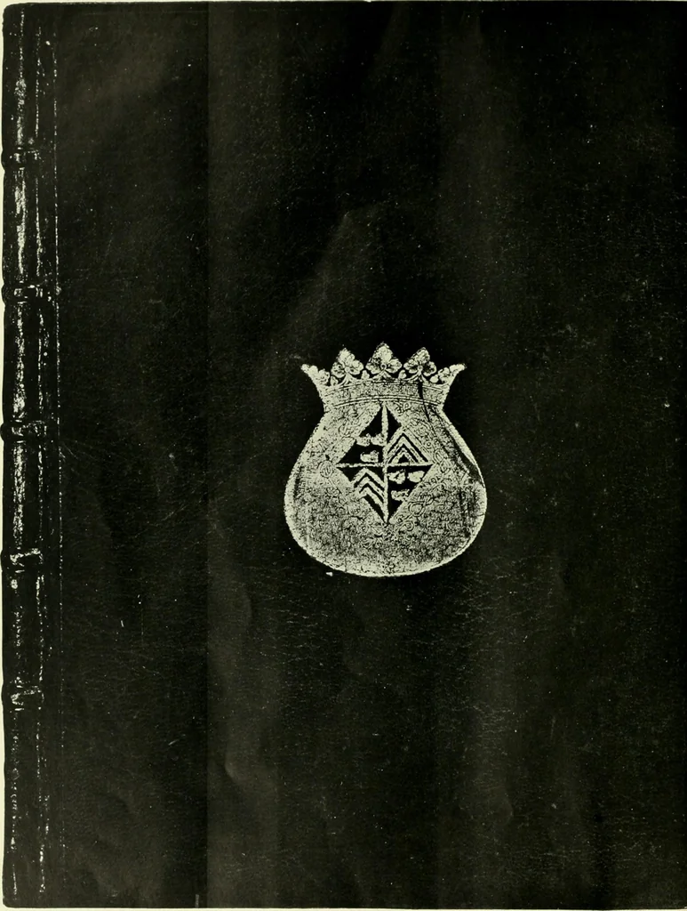 An illustration from Les femmes bibliophiles; catalogue of a collection of books bound by famous binders for royal and distinguished ladies from Marguerite de Valois to the Empress Eugénie, 1919, leaf 65