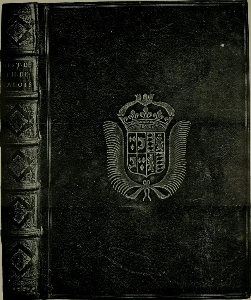 An illustration from Les femmes bibliophiles; catalogue of a collection of books bound by famous binders for royal and distinguished ladies from Marguerite de Valois to the Empress Eugénie, 1919, leaf 81