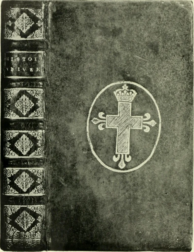 An illustration from Les femmes bibliophiles; catalogue of a collection of books bound by famous binders for royal and distinguished ladies from Marguerite de Valois to the Empress Eugénie, 1919, leaf 89