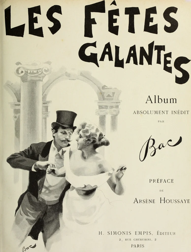 An illustration from Les fetes galantes;, 1894, leaf 12