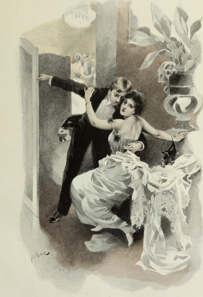 An illustration from Les fetes galantes;, 1894, leaf 24