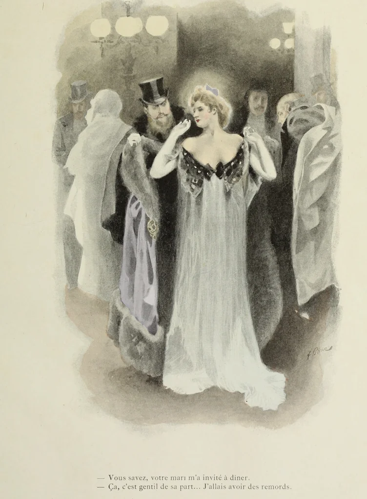 An illustration from Les fetes galantes;, 1894, leaf 44