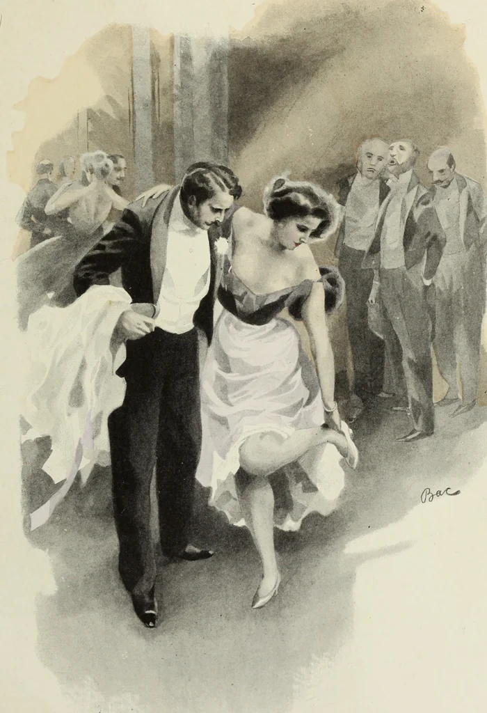 An illustration from Les fetes galantes;, 1894, leaf 50