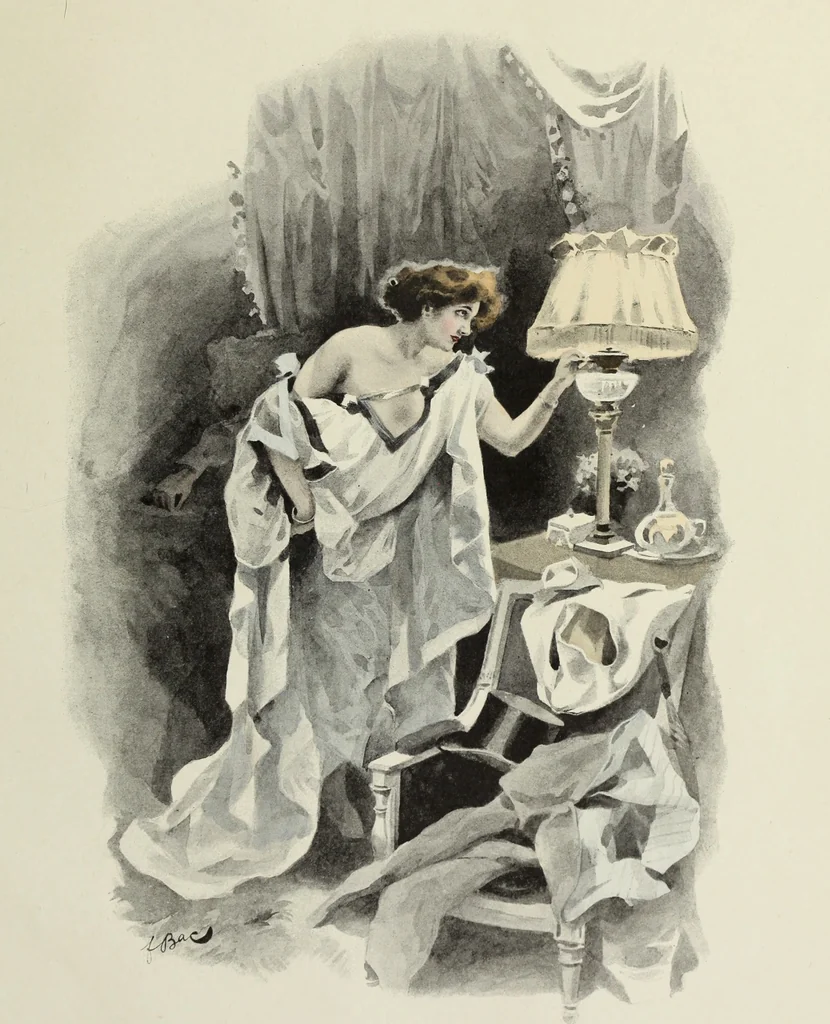 An illustration from Les fetes galantes;, 1894, leaf 56