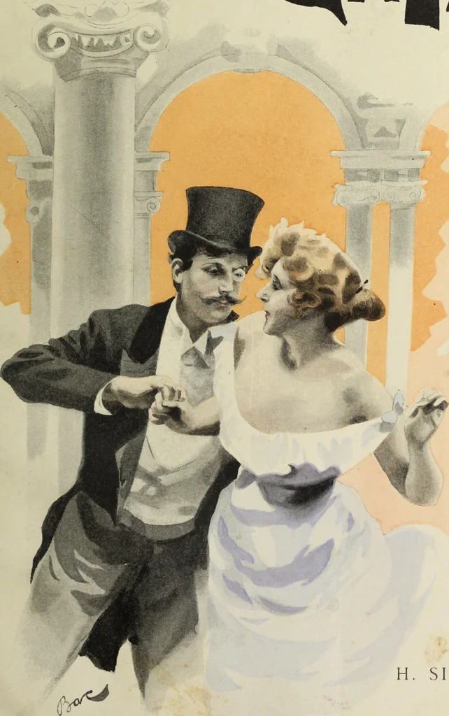 An illustration from Les fetes galantes;, 1894, leaf 6