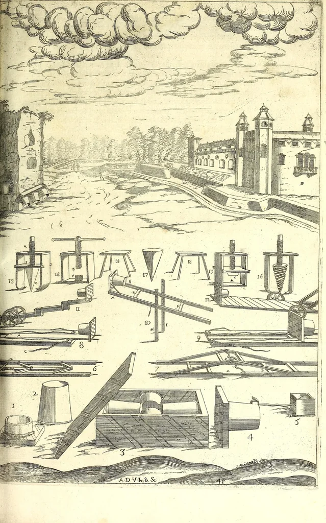 An illustration from Les fortifications du chevalier Antoine de Ville : contenans la maniere de fortifier toute sorte de places ... : avec l'ataque et les moyens de prendre les places ... : plus la defense .., 1628, leaf 301