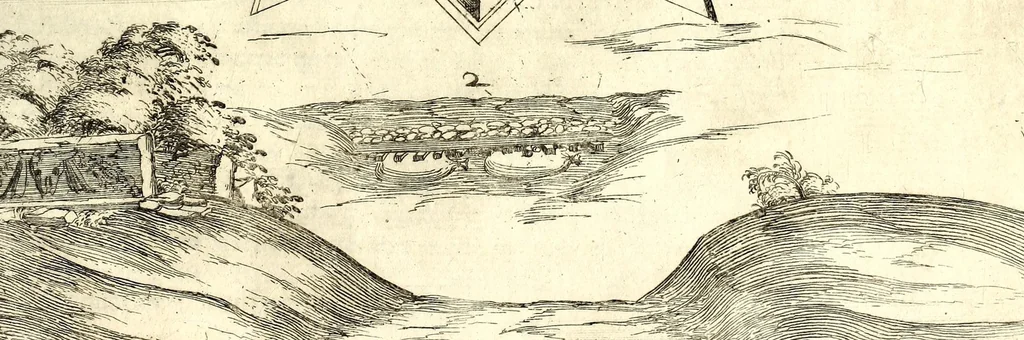 An illustration from Les fortifications du chevalier Antoine de Ville : contenans la maniere de fortifier toute sorte de places ... : avec l'ataque et les moyens de prendre les places ... : plus la defense .., 1628, leaf 447