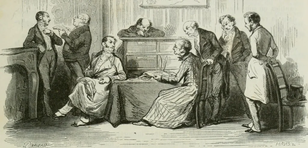 An illustration from Les français peints par eux-mêmes : encyclopédie morale du dix-neuvième siècle, 1840, leaf 484