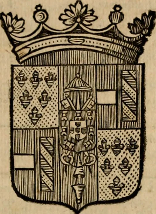 An illustration from Les généaologies historiques des rois, empereurs, &c : et de toutes les maisons souveraines qui ont subsisté jusqu'à présent, exposées dans les cartes généalogiques tirées des meilleurs auteurs, avec des explications historiques et chronologiques .., 1736, leaf 322