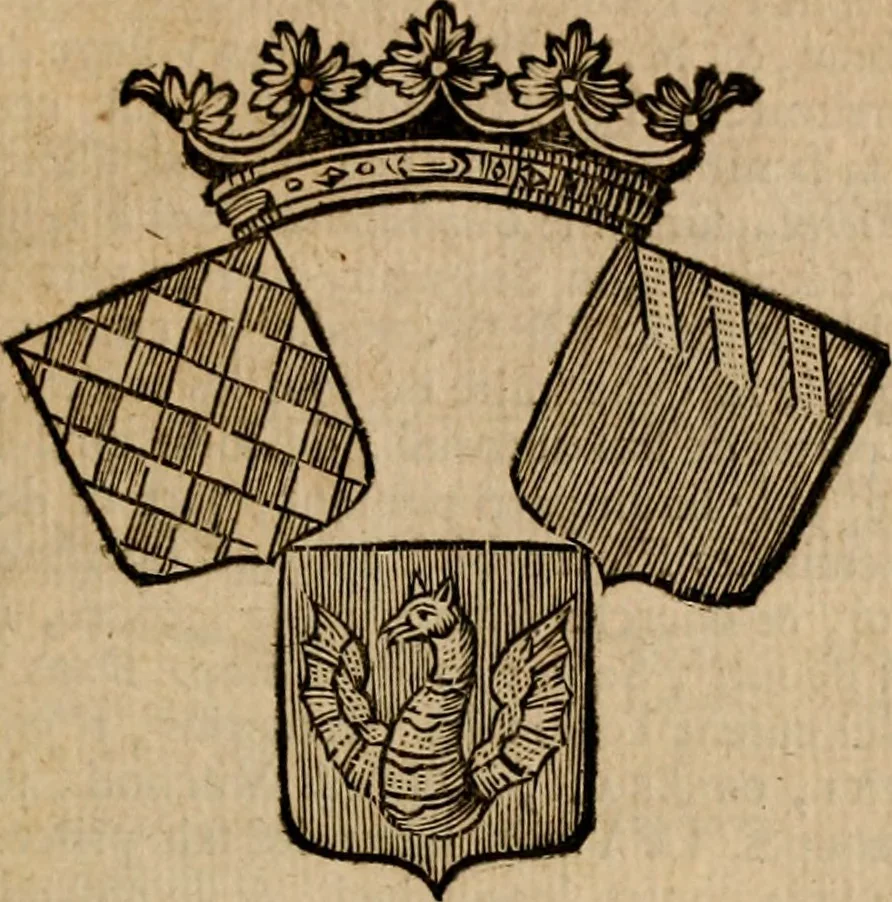 An illustration from Les généaologies historiques des rois, empereurs, &c : et de toutes les maisons souveraines qui ont subsisté jusqu'à présent, exposées dans les cartes généalogiques tirées des meilleurs auteurs, avec des explications historiques et chronologiques .., 1736, leaf 434
