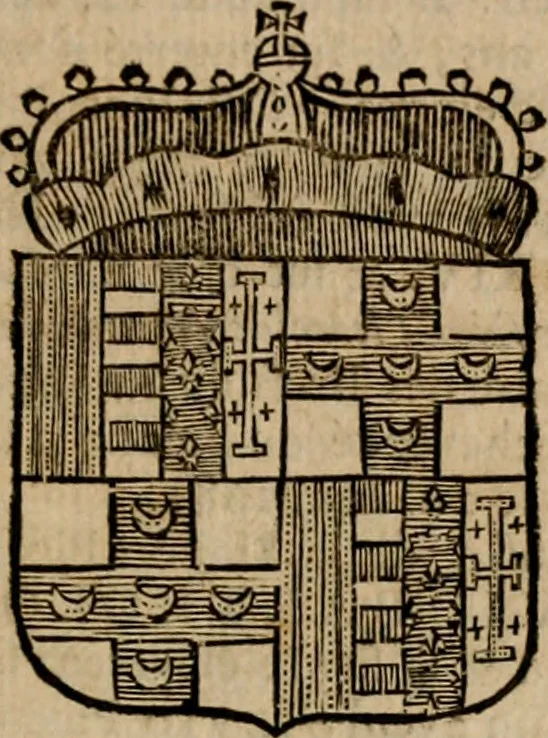 An illustration from Les généaologies historiques des rois, empereurs, &c : et de toutes les maisons souveraines qui ont subsisté jusqu'à présent, exposées dans les cartes généalogiques tirées des meilleurs auteurs, avec des explications historiques et chronologiques .., 1736, leaf 460