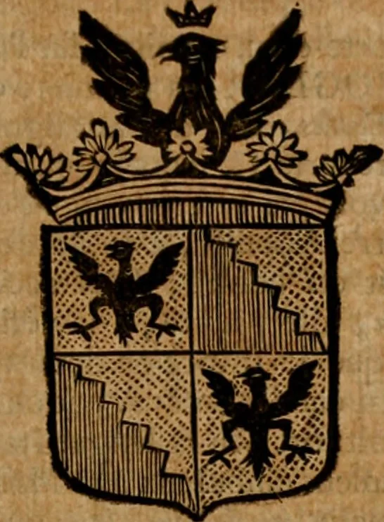 An illustration from Les généaologies historiques des rois, empereurs, &c : et de toutes les maisons souveraines qui ont subsisté jusqu'à présent, exposées dans les cartes généalogiques tirées des meilleurs auteurs, avec des explications historiques et chronologiques .., 1736, leaf 584