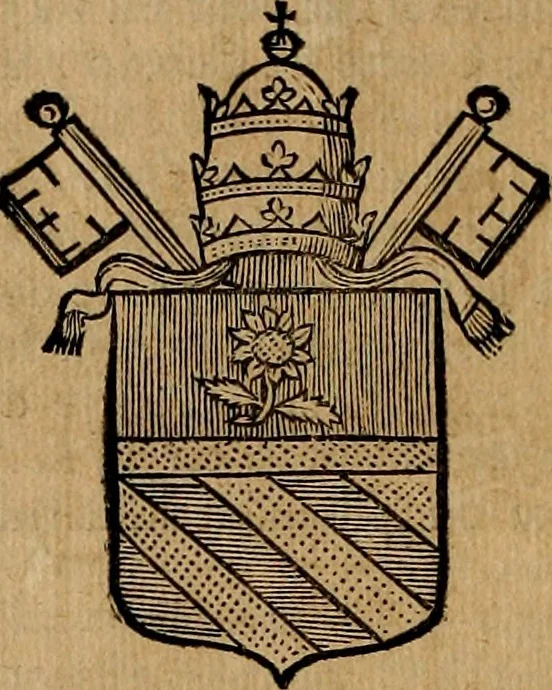 An illustration from Les généaologies historiques des rois, empereurs, &c : et de toutes les maisons souveraines qui ont subsisté jusqu'à présent, exposées dans les cartes généalogiques tirées des meilleurs auteurs, avec des explications historiques et chronologiques .., 1736, leaf 627