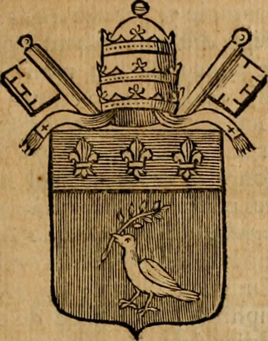 An illustration from Les généaologies historiques des rois, empereurs, &c : et de toutes les maisons souveraines qui ont subsisté jusqu'à présent, exposées dans les cartes généalogiques tirées des meilleurs auteurs, avec des explications historiques et chronologiques .., 1736, leaf 654