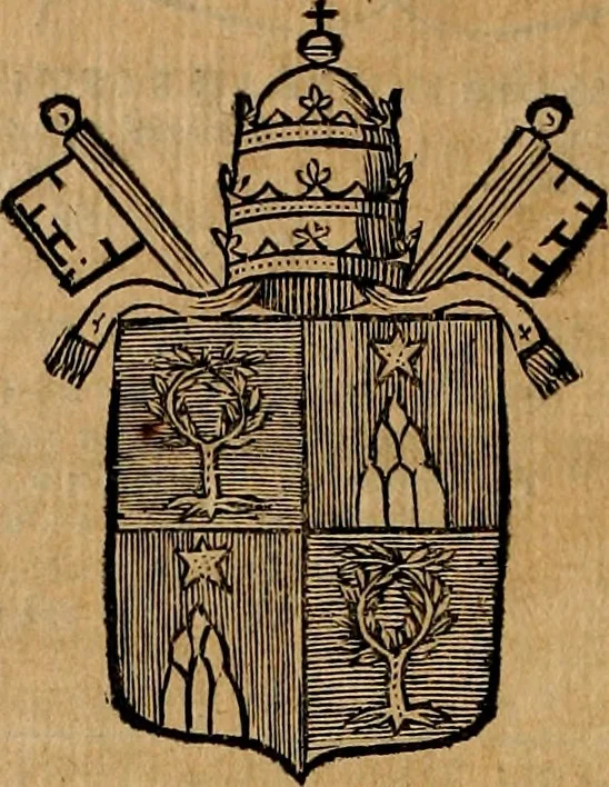 An illustration from Les généaologies historiques des rois, empereurs, &c : et de toutes les maisons souveraines qui ont subsisté jusqu'à présent, exposées dans les cartes généalogiques tirées des meilleurs auteurs, avec des explications historiques et chronologiques .., 1736, leaf 657