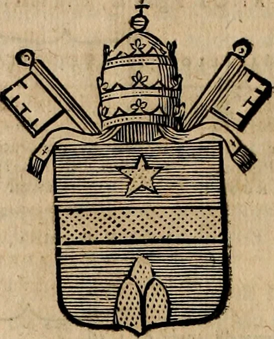 An illustration from Les généaologies historiques des rois, empereurs, &c : et de toutes les maisons souveraines qui ont subsisté jusqu'à présent, exposées dans les cartes généalogiques tirées des meilleurs auteurs, avec des explications historiques et chronologiques .., 1736, leaf 677