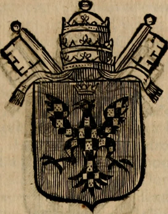 An illustration from Les généaologies historiques des rois, empereurs, &c : et de toutes les maisons souveraines qui ont subsisté jusqu'à présent, exposées dans les cartes généalogiques tirées des meilleurs auteurs, avec des explications historiques et chronologiques .., 1736, leaf 680