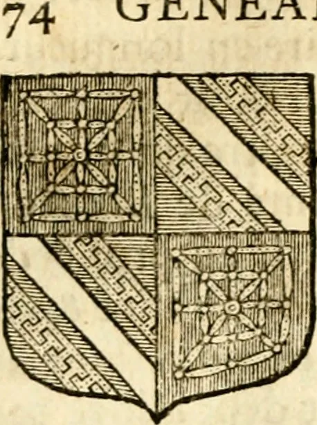 An illustration from Les généaologies historiques des rois, empereurs, &c : et de toutes les maisons souveraines qui ont subsisté jusqu'à présent, exposées dans les cartes généalogiques tirées des meilleurs auteurs, avec des explications historiques et chronologiques .., 1736, leaf 131
