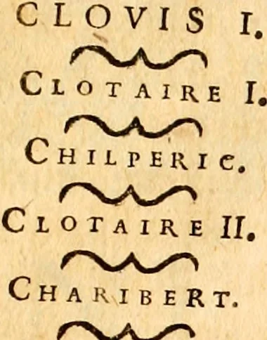 An illustration from Les généaologies historiques des rois, empereurs, &c : et de toutes les maisons souveraines qui ont subsisté jusqu'à présent, exposées dans les cartes généalogiques tirées des meilleurs auteurs, avec des explications historiques et chronologiques .., 1736, leaf 148
