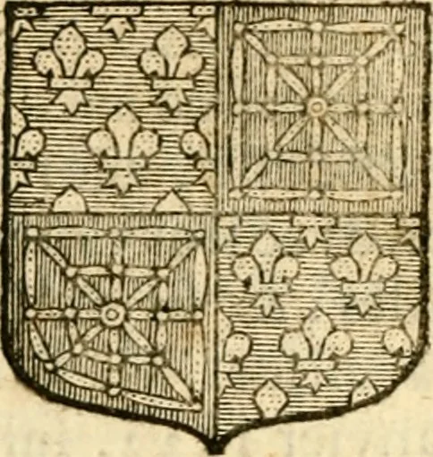 An illustration from Les généaologies historiques des rois, empereurs, &c : et de toutes les maisons souveraines qui ont subsisté jusqu'à présent, exposées dans les cartes généalogiques tirées des meilleurs auteurs, avec des explications historiques et chronologiques .., 1736, leaf 315