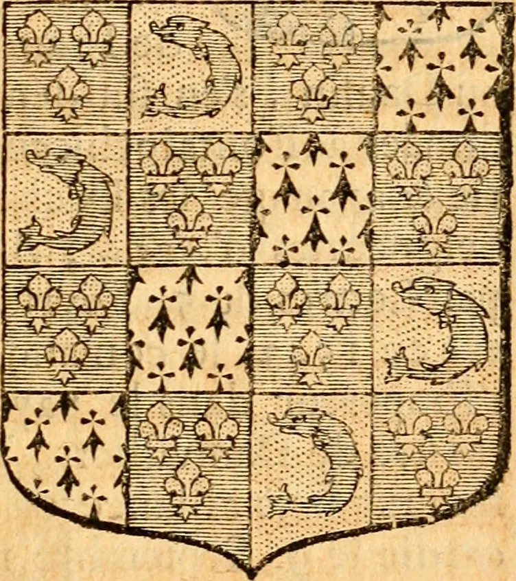 An illustration from Les généaologies historiques des rois, empereurs, &c : et de toutes les maisons souveraines qui ont subsisté jusqu'à présent, exposées dans les cartes généalogiques tirées des meilleurs auteurs, avec des explications historiques et chronologiques .., 1736, leaf 374