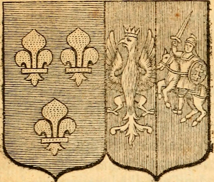 An illustration from Les généaologies historiques des rois, empereurs, &c : et de toutes les maisons souveraines qui ont subsisté jusqu'à présent, exposées dans les cartes généalogiques tirées des meilleurs auteurs, avec des explications historiques et chronologiques .., 1736, leaf 388