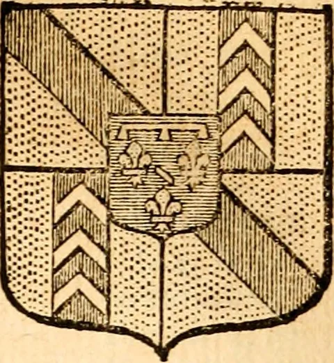An illustration from Les généaologies historiques des rois, empereurs, &c : et de toutes les maisons souveraines qui ont subsisté jusqu'à présent, exposées dans les cartes généalogiques tirées des meilleurs auteurs, avec des explications historiques et chronologiques .., 1736, leaf 414