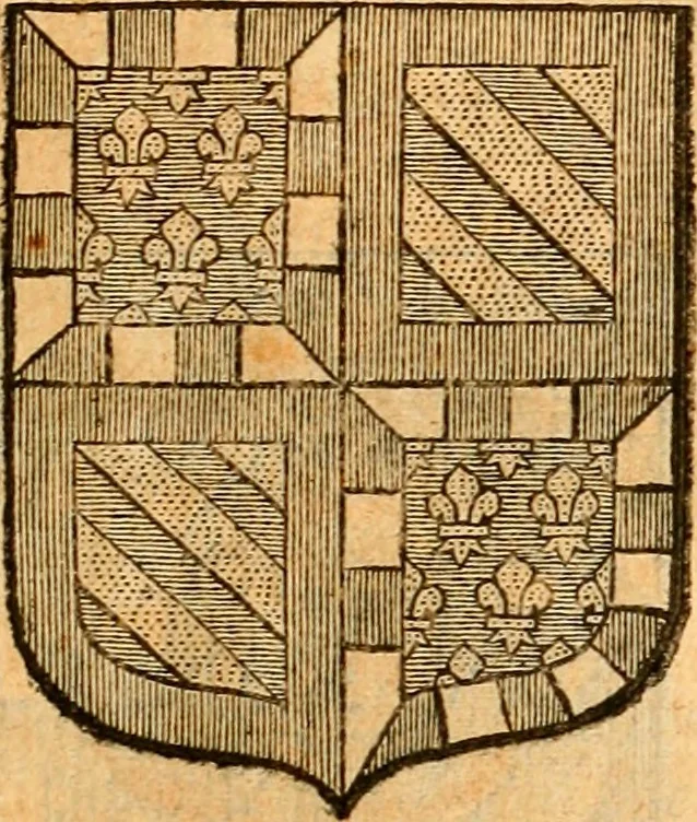 An illustration from Les généaologies historiques des rois, empereurs, &c : et de toutes les maisons souveraines qui ont subsisté jusqu'à présent, exposées dans les cartes généalogiques tirées des meilleurs auteurs, avec des explications historiques et chronologiques .., 1736, leaf 440